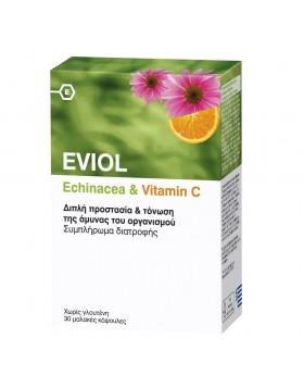 Eviol Echinacea & Vitamin C Συμπλήρωμα Διατροφής με Εχινάκεια & Βιταμίνη C 30 caps 