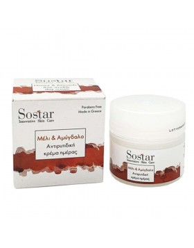 Sostar Focus Antiageing Honey & Almonds Face Cream Αντιγηραντική Κρέμα Προσώπου με Μέλι & Αμυγδαλέλαιο, 50ml