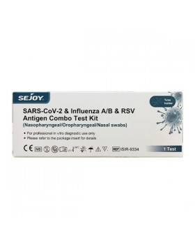 Sejoy Rapid Test RSV & Γρίπη A / B & Covid-19 Τετραπλό Τεστ 1 Τεμάχιο