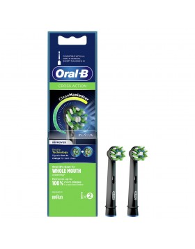 Oral-B Cross Action Black Edition Clean Maximiser Ανταλλακτικές Κεφαλές 2τμχ