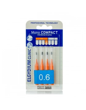 Elgydium Clinic Mono Compact Μεσοδόντια Βουρτσάκια 0.6mm Πορτοκαλί 4τμχ