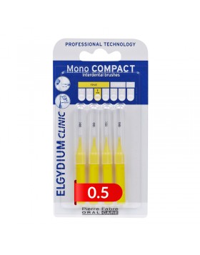 Elgydium Clinic Mono Compact 0.5mm Yellow 4τμχ Μεσοδόντια Βουρτσάκια Κίτρινα για Αποτελεσματικό Καθαρισμό