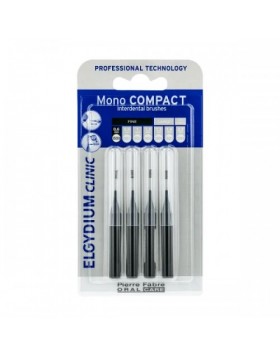 Elgydium Clinic Mono Compact Μεσοδόντια Βουρτσάκια 0.35mm Μαύρα 4τμχ
