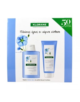 Klorane Promo Aux Fibres De Lin για Όγκο Shampooing 200ml & Baume Apres-Shampooing 200ml