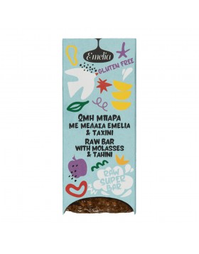 Emelia Ωμή Μπάρα Μελάσα & Ταχίνι 45g – Vegan, Πρωτεϊνική & Χωρίς Ζάχαρη