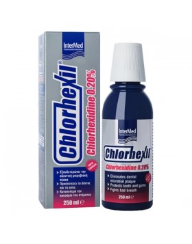 Intermed Chlorhexil 0.20% Mouthwash Στοματικό Διάλυμα 250 ml – Διπλή Αντιμικροβιακή Προστασία χωρίς Αλκοόλ