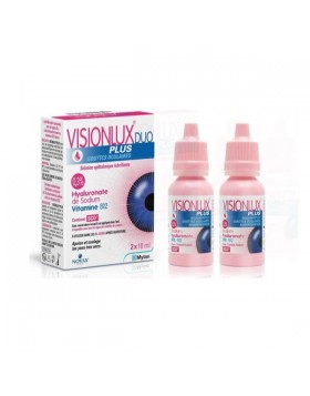 Novax Visionlux Duo Plus Lubrucating Eye Drops Λιπαντικό Οφθαλμικό Διάλυμα με Υαλουρονικό Νάτριο σε Σταγόνες 2x10ml