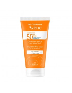 Avene Eau Thermale Cream Sans Parfum SPF50+ Αντιηλιακή Κρέμα Προσώπου Χωρίς Άρωμα για Ξήρο Ευαίσθητο Δέρμα, 50ml