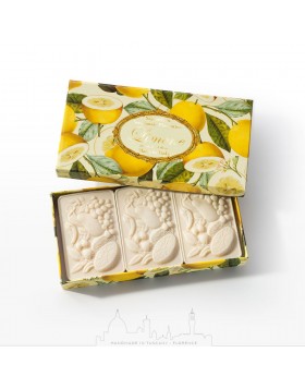 Saponificio Artigianale Fiorentino Lemon Scented Soap 3x125gr – Φυτικά Αρωματικά Σαπούνια Λεμόνι με Φυσικά Έλαια