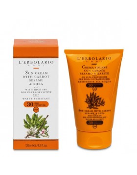 L'Erbolario Sun Cream With Carrot Sesame & Shea Spf30+ 125ml