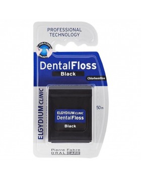 Elgydium Dental Floss Black 50m – Οδοντικό Νήμα με Χλωρεξιδίνη & Κερί