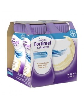Nutricia Fortimel 18g Protein 1,5 kcal/ml Βανίλια 4×200 ml –  Πόσιμο Θρεπτικό Σκεύασμα Πλούσιο σε Πρωτεΐνες, Μέταλλα & Ιχνοστοιχεία 