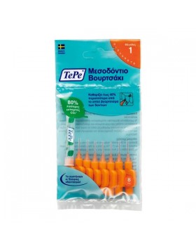 TePe No 1 Πορτοκαλί Μεσοδόντια Βουρτσάκια 0.45mm, 8 τεμ