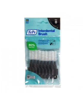 TePe No8 Μαύρα Μεσοδόντια Βουρτσάκια 1.5mm, 8 τεμ