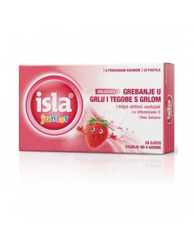Isla Junior Παιδικές Καταπραϋντικές Παστίλιες για το Λαιμό με Γεύση Φράουλα 20τμχ