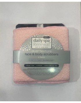 Daily Spa Renewal Men Dual-Texture Face & Body Scrubbers – Σετ 2 Τεμ. Ροζ & Κίτρινο Σφουγγάρια