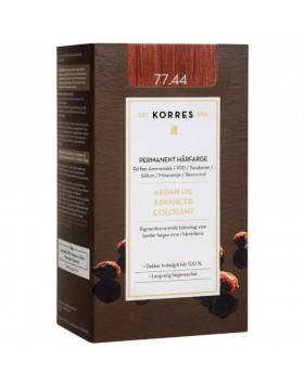 Korres Argan Oil Advanced Colorant 77.44 Ξανθό Έντονο Χάλκινο – Μόνιμη Βαφή Μαλλιών Χωρίς Αμμωνία 50ml