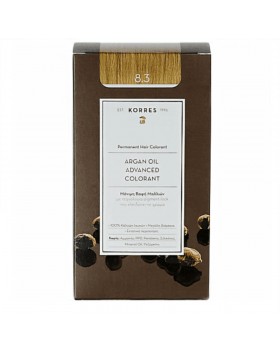 Korres Argan Oil Advanced Colorant 8.3 Ξανθό Ανοιχτό Μελί – Μόνιμη Βαφή Μαλλιών χωρίς Αμμωνία 50 ml