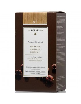 Korres Argan Oil Advanced Colorant 8.7 – Καραμέλα (Toffee) Μόνιμη Βαφή Μαλλιών 50 ml (χωρίς Αμμωνία)