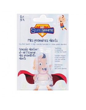 SuperWhite Baby «Mes Premières Dents» Δακτυλίδι Σιλικόνης Οδοντοφυΐας – Καθαρισμός Πρώτων Δοντιών από 3 Μηνών