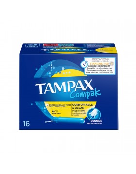 Tampax Compak Regular 16τμχ – Ταμπόν με Απλικατέρ για Κανονική Ροή | Άνεση & Προστασία Όλη Μέρα