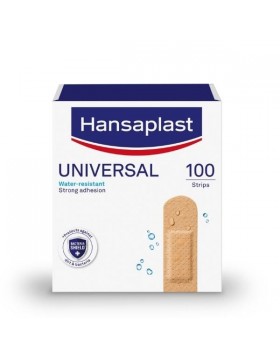 Hansaplast Universal Family Pack 100τμχ – Επιθέματα Ανθεκτικά στο Νερό για Μικροτραυματισμούς (1,9cm x 7,2cm)