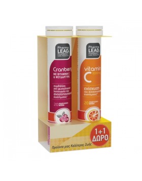 Pharmalead Cranberry 20Eff + Δώρο Vitamin C 1000mg 20Eff– Ενίσχυση Ουροποιητικού & Άμυνας