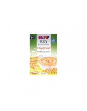 Hipp Bio Κρέμα 5 Δημητριακών χωρίς Γάλα 200g - Από 6μ+