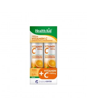 Health Aid Vitamin C 1000 mg Orange Promo 1+1 (2×20 αναβράζοντα δισκία) – Συμπλήρωμα Διατροφής Βιταμίνης C