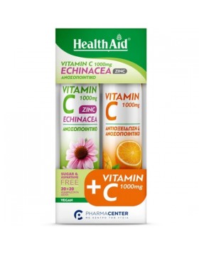 Health Aid Promo Pack Vitamin C 1000 mg Echinacea & Zinc 20 tabs + Vitamin C 1000 mg 20 tabs – Ενίσχυση Ανοσοποιητικού & Αντιοξειδωτική Προστασία