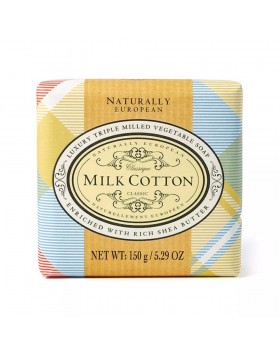 Naturally European Milk Cotton Soap 150g – Απαλό Ενυδατικό Σαπούνι με Γάλα & Βαμβάκι