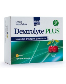Intermed Dextrolyte Plus Ηλεκτρολύτες Κεράσι 12 Sticks