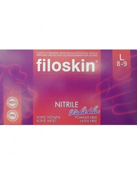 Filoskin Γάντια Νιτριλίου Violet Blue Μωβ Χωρίς Πούδρα 100τμχ – Εξεταστικά Γάντια Μίας Χρήσης