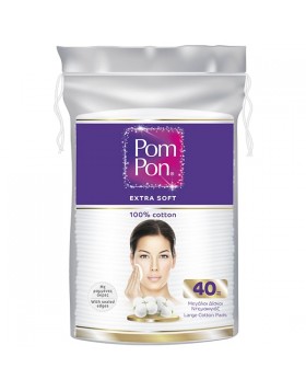 Pom Pon Extra Soft Οβάλ Δίσκοι Ντεμακιγιάζ 40τεμ