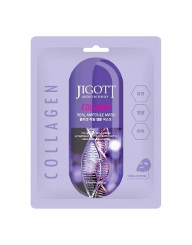 Jigott Collagen Real Ampoule Mask – Μάσκα Προσώπου Ενυδάτωσης & Ελαστικότητας με Κολλαγόνο