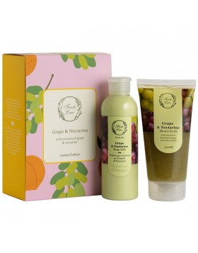 Fresh Line Grape & Nectarine Σετ Αφρόλουτρο - Scrub150ml & Lotion 200ml