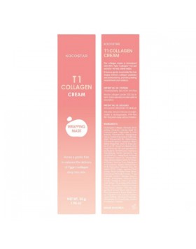 Kocostar T1 Collagen Cream Wrapping Mask Μάσκα Κολλαγόνου σε Μορφή Φιλμ 55g & Σπάτουλα Εφαρμογής