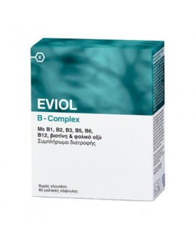 Eviol B-Complex Συμπλήρωμα Συμπλέγματος Βιταμίνης B για τη Φυσιολογική Λειτουργία του Νευρικού Συστήματος, 30 caps