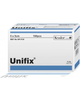 Kessler Unifix Μη Αποστειρωμένες Γάζες 8ply 5x5cm 100 Τεμάχια – Απορροφητικές Γάζες για Φροντίδα Τραυμάτων