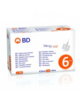 BD Thin Wall Αποστειρωμένες Βελόνες Πένας Ινσουλίνης 31G x 6mm – 100 Τεμάχια