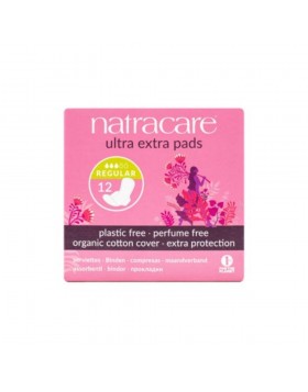 Natracare Ultra Extra Σερβιέτες με Φτερά για Κανονική Ροή 12 Τεμάχια | Οργανική Προστασία