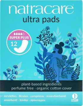 Natracare Ultra Super Plus Σερβιέτες Χωρίς Φτερά 12τμχ – Οργανικές για Πολύ Μεγάλη Ροή