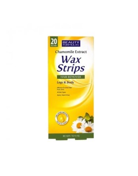 Beauty Formulas Wax Strips Hair Remover Legs & Body with Chamomile Extract – Αποτριχωτικές Ταινίες Σώματος & Ποδιών 20τμχ