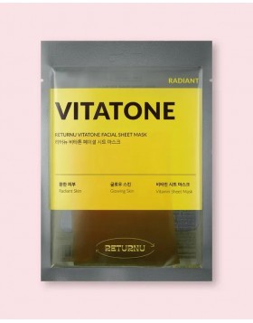 RETURNU Radiant Vitatone Facial Sheet Mask – Ενυδατική Μάσκα Προσώπου με Βιταμίνες για Λάμψη & Αναζωογόνηση