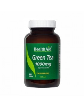 Health Aid Green Tea 1000mg 60 Ταμπλέτες - Συμπλήρωμα Πράσινου Τσαγιού για Μεταβολισμό & Αδυνάτισμα