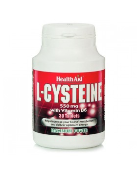 Health Aid L-Cysteine 550mg με Βιταμίνη B6 30 Tabs – Μαλλιά, Δέρμα & Αντιοξειδωτική Προστασία