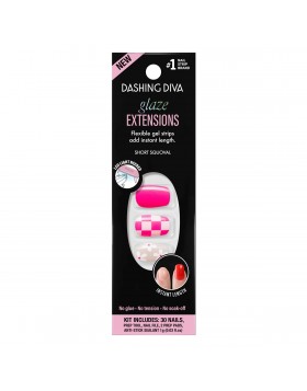 Dashing Diva Glaze Extensions Flexible Gel Strips Short Squoval Kit 30 Nails Ημιμόνιμα Gel Extensions Νυχιών LED Light Needed
