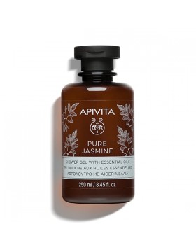 Apivita Pure Jasmine Shower Gel Essential Oils Κρεμώδες Αφρόλουτρο με Αιθέρια Έλαια & Άρωμα Γιασεμί 250ml
