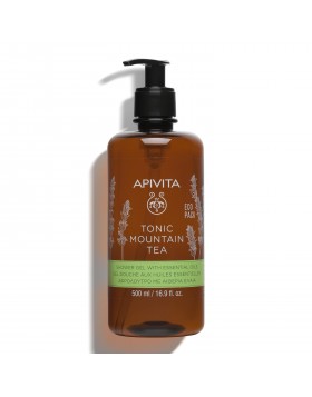 Apivita Eco Pack Tonic Mountain Tea Shower Gel Αφρόλουτρο με Πράσινο Τσάι & Αιθέρια Έλαια 500ml