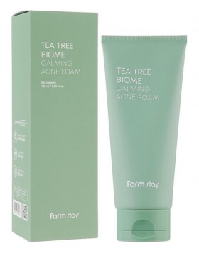 FarmStay Tea Tree Biome Calming Acne Foam 180ml – Αφρός Καθαρισμού Προσώπου για Ακμή & Λιπαρό Δέρμα με Tea Tree και Salicylic Acid